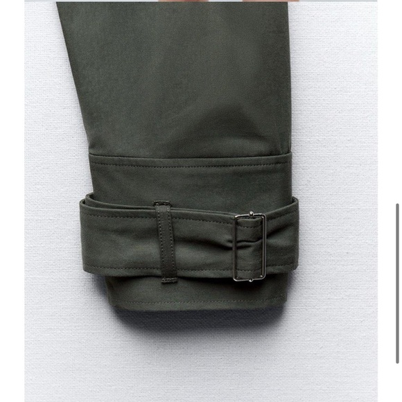 NWT ZARA KHAKI GREEN UTILITY STYLE CROPPED JACKET SHIRT - Picture 4 of 6